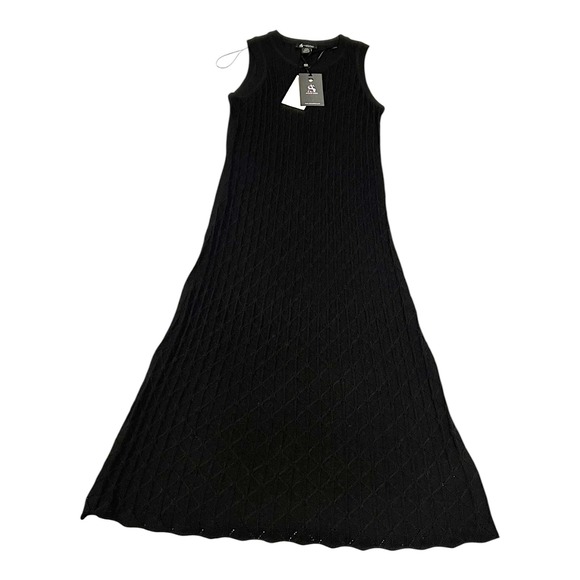 NWT Alison Sheri Black Knit Sleeveless Maxi Sweater Dress Womens Medium - Picture 3 of 13